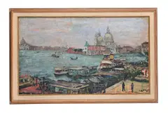 View of venice by Arbit Blatas, oil, sold Feb 2023