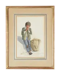 Goatherd, chovar (nepal) by Graham Rust, Pencil and watercolourSigned and titled, offered Feb 2023