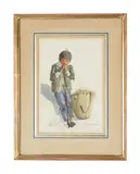 Goatherd, chovar (nepal) by Graham Rust, Pencil and watercolourSigned and titled, offered Feb 2023