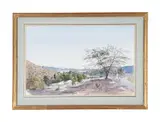 Figures on a road to jaipur by Graham Rust, watercolor, sold Feb 2023