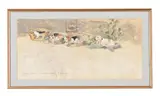The barn house by Henry Koehler, Pencil, watercolour and gouacheSigned, titled and dated, sold Feb 2023