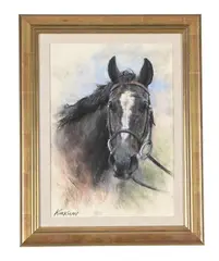 A northern winner by Jay Boyd Kirkman, Pastel and charcoal, sold Feb 2023
