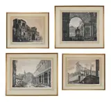 Ruins of the basilica of san paolo fuori le mura by Luigi Rossini, print (other), sold Feb 2023