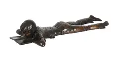 Boy reading by Lyn Constable Maxwell, sculpture, sold Feb 2023