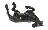 A bronze coloured resin model of a horse rolling by Keza Rudge, BRONZE, sold Feb 2023
