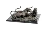 A bronze group of three lionesses sharing a kill by Robert Glen, BRONZE, sold Feb 2023