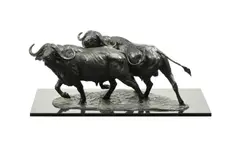 A bronze group of cape buffalo by Robert Glen, BRONZE, sold Feb 2023