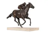 Barathea with frankie dettori up by Simon Erland, sculpture, sold Feb 2023