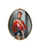 Officer 1st battalion, 1st foot guards by Michael Bartlett Rms, 2000, Oil on ivorine, sold Jan 2023