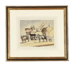 The harvest by Harry Morley, Watercolour, pen and ink, offered Jan 2023