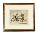 The harvest by Harry Morley, Watercolour, pen and ink, offered Jan 2023