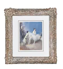 Clown and ballerina by Walter Ernest Webster, Watercolour, offered Jan 2023