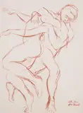 After fuseli (entwined figures) by Colin Moss, drawing, sold Jan 2023