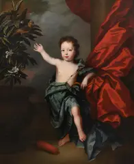 Portrait of a young boy (probably the hon. laurence shirley) by Jan van der Vaart, oil, sold Dec 2022