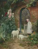 The garden gate by Leonard Charles Nightingale, oil, offered Dec 2022