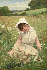 A summer idyll by Leonard Blake, oil, sold Dec 2022