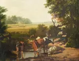 Midday rest by Jan II Kobell, oil, offered Dec 2022