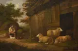 Watching the sheep by George Morland, oil, sold Dec 2022