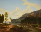 A wooded river landscape by Jean-Victor Bertin, oil, offered Dec 2022