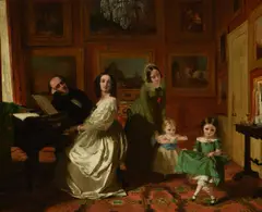 The palmer-lovell family in an interior by Augustus Egg, oil, offered Dec 2022
