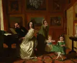 The palmer-lovell family in an interior by Augustus Egg, oil, offered Dec 2022
