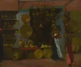 Street scene by Gerald Kelly, oil, sold Dec 2022