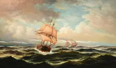 In choppy waters by David James, oil, sold Dec 2022
