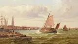 A view of antwerp on the scheldt by Arthur Joseph Meadows, 1899, Oil on canvasSigned and dated, sold Dec 2022