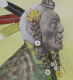 Study of a Native American Indian by W.R Earthrowl, 1996, watercolour on paper, sold Jul 2023