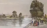 Figures in St James’s Park by Robert Dawson, ink and watercolour, sold Jul 2023