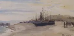 Hastings by James McBey, 1925, ink and watercolour, sold Jul 2023