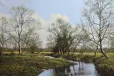 River Tat at Cotsford neat Tattergett by James Wright, oil on canvas, sold Jul 2023