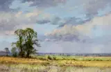 Haymaking by Alwyn Crawshaw, oil on canvas, sold Jul 2023