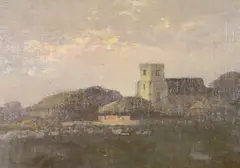 Lyminster Church, Sussex by George Charles Haité, oil on board, sold Jul 2023