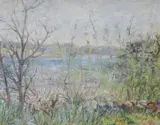 View of an estuary by Marion Smith, oil on canvas, sold Jul 2023