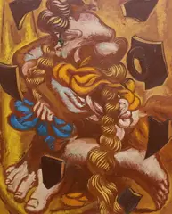 Fragments 1992 by Paul Harbutt, oil on canvas, sold Jul 2023