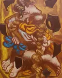 Fragments 1992 by Paul Harbutt, oil on canvas, sold Jul 2023