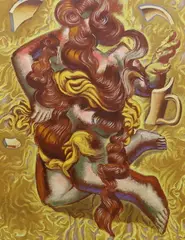 The Yellow Sheet 1992 by Paul Harbutt, oil on canvas, sold Jul 2023