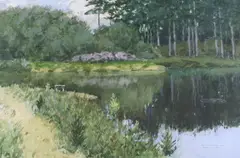 Two Lakes by Norman Wilkinson, watercolour, sold Jul 2023