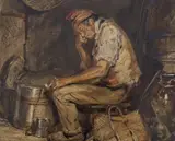 Idle moment by C. Mitchell, watercolour, offered Jul 2023
