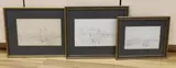 Harbour scenes and landscape with church steeple by Samuel Bough, pencil, offered Jul 2023