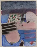 Abstract miniature by Roger Cecil, oil, sold Jul 2023