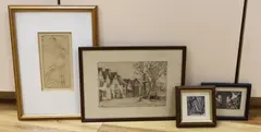 Drypoint etching by Harry Becker, etching, sold Jul 2023