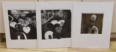 Hearts and Flowers by John Wright, 1971, etching and aquatint, offered Jul 2023