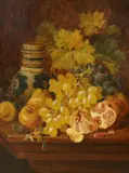 Still life of fruit by Charles Thomas Bale, 1870, oil on canvas, sold Jul 2023