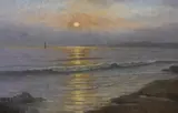 Hazy Sunset by Horace Leonard Braunston, oil on canvas, sold Jul 2023