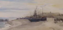 Hastings by James McBey, 1925, ink and watercolour, sold Jul 2023