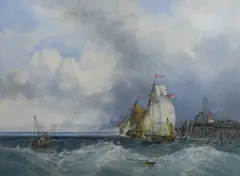 Off Dunkerque by James Webb, oil, offered Jun 2023