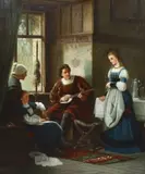The Recital by Guido Schmitt, oil on canvas, sold Jun 2023