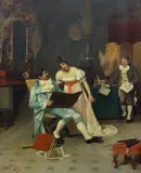 The Sketch Book by Pietro Pederzoli, oil on canvas, sold Jun 2023